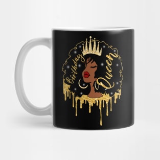 Birthday Queen Afro Hair African American Black Mug